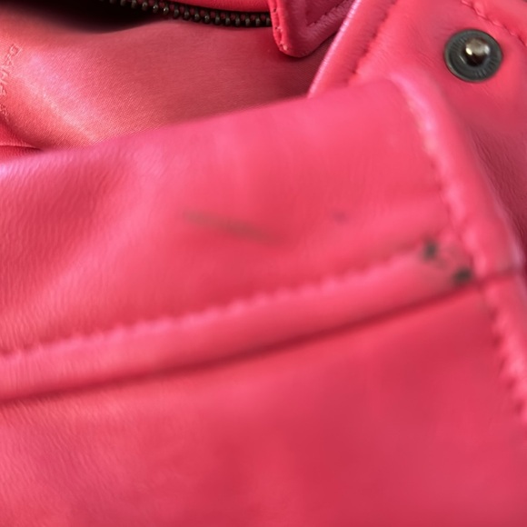 Leather Jacket Dana Buchanan Rosy Pink Vintage Size Large - Picture 16 of 16
